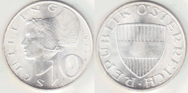 1973 Austria silver 10 Schilling (Unc) A000968 1973 Austria silver 10 Schilling (Unc) A000968